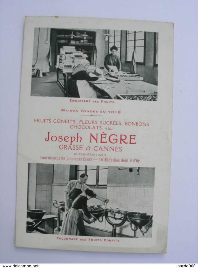 CPA Cannes. 06.Carte Publicitaire Sur L'emboitage Des Fruits. Vieux Métiers... Façonnage Des Fruits Confits. Bonbons... - Cannes