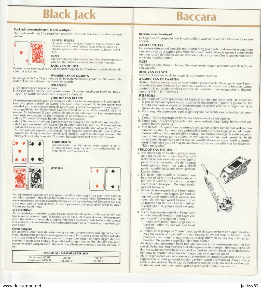 spa - casino de sap - roulette - black jack - baccara -  ( belgique ) liege