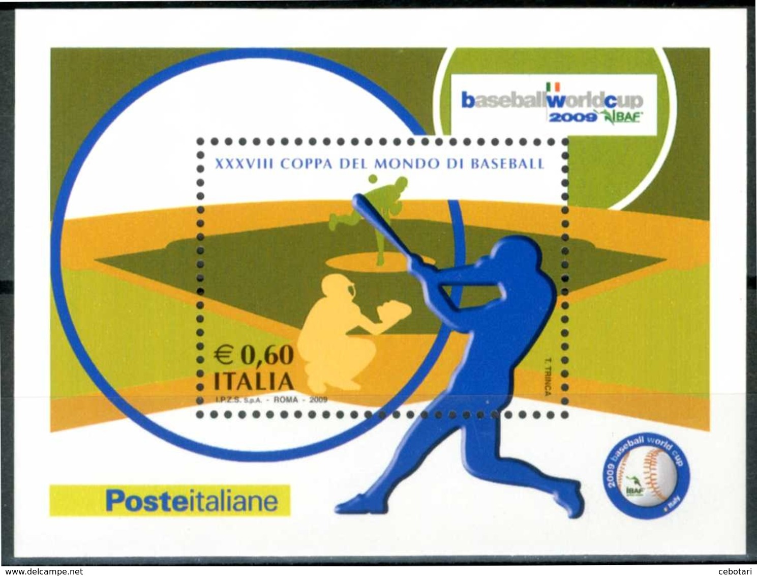 ITALIA / ITALY 2009** - Coppa Del Mondo Di Baseball 2009 - Miniblock MNH, Come Da Scansione. - Baseball