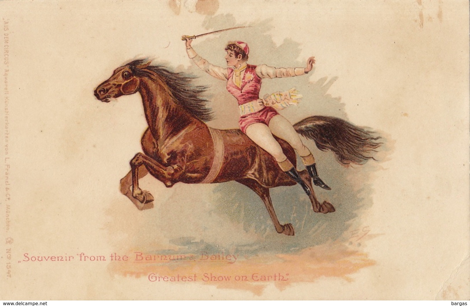 Carte Postale Cirque Barnum Et Bailey - Circo