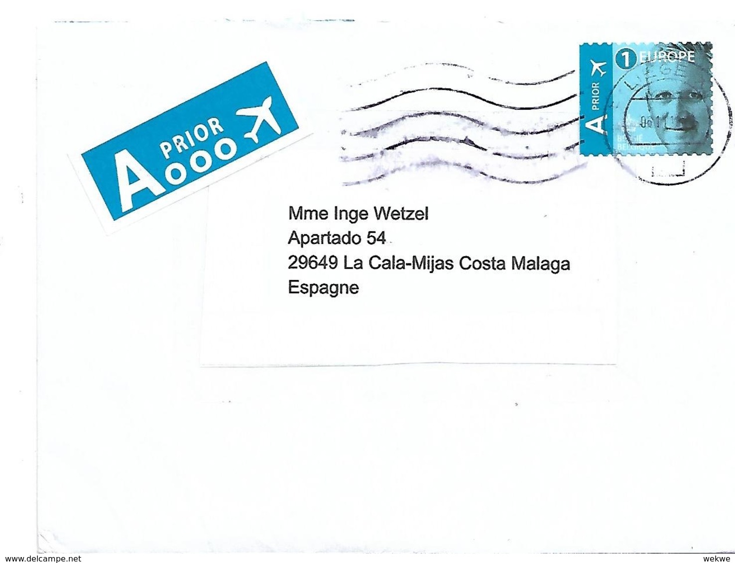 B407 / BELGIEN - Europa-Tarif 2019 Nach Spanien - Lettres & Documents