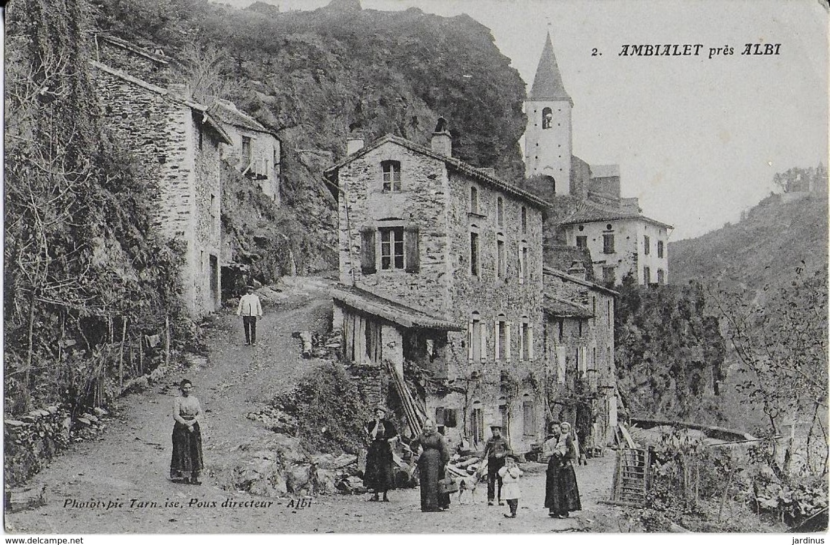 AMBIALET  Prés D'ALBI :  Rue  Animée Conduisant Au Prieuré- Garte D'un" Poilu " à Sa Famille  ( F.M ) - Altri & Non Classificati