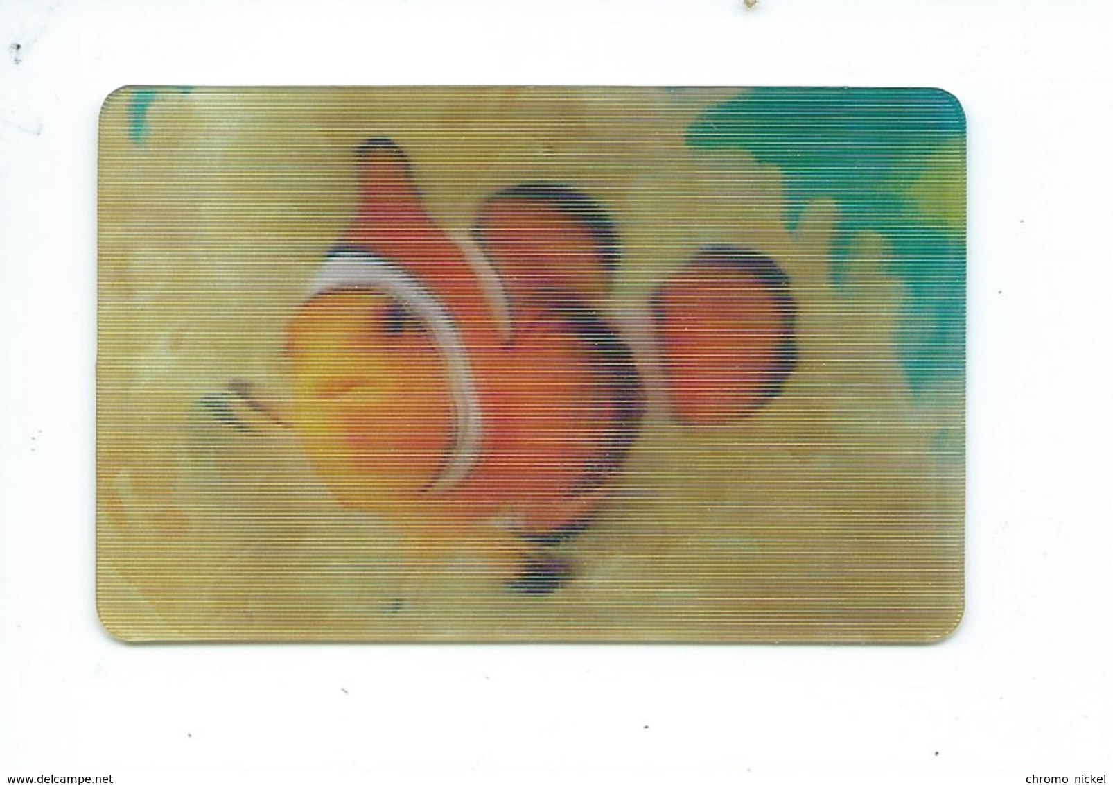 Poisson Clown " NEMO " Carte Lenticulaire Plastique 85 X 55 Mm TB 2 Scans - Autres & Non Classés