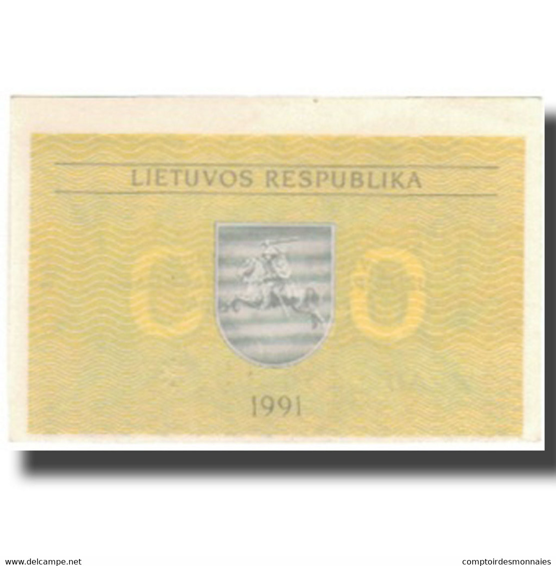 Billet, Lithuania, 0.50 Talonas, 1991, KM:31b, SPL - Litouwen