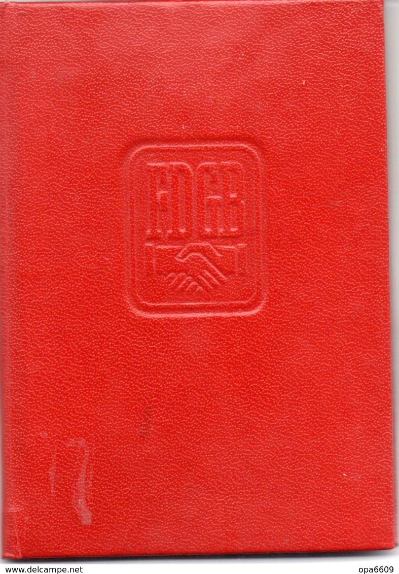 (Kart-ZD) DDR MITGLIEDSBUCH "FDGB - Freier Deutscher Gewerkschaftsbund" Ausgest. Görlitz 10.6.1980 Bis 1989 - Historische Dokumente