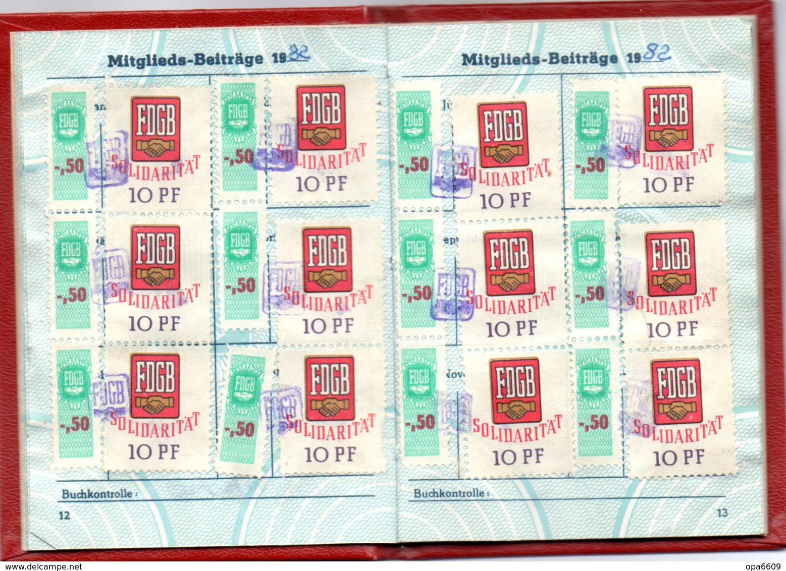 (Kart-ZD) DDR MITGLIEDSBUCH "FDGB - Freier Deutscher Gewerkschaftsbund" ausgest. Görlitz 10.6.1980 bis 1989