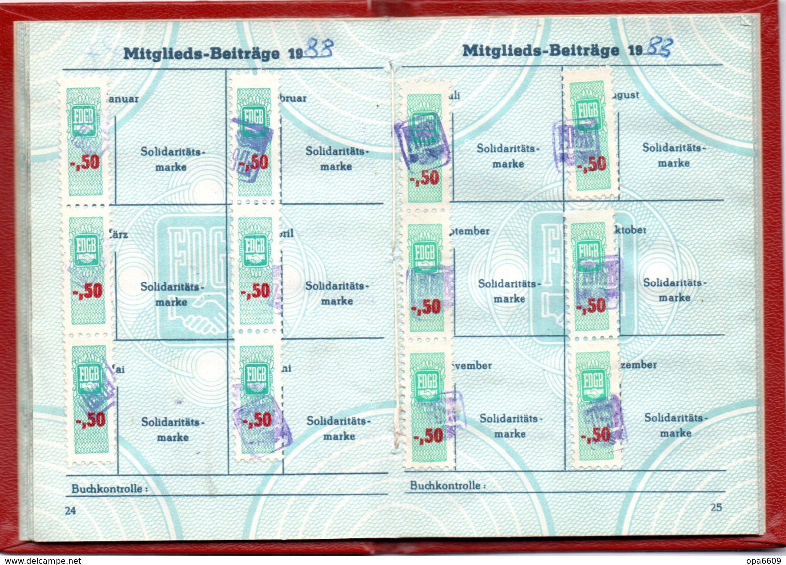 (Kart-ZD) DDR MITGLIEDSBUCH "FDGB - Freier Deutscher Gewerkschaftsbund" ausgest. Görlitz 10.6.1980 bis 1989