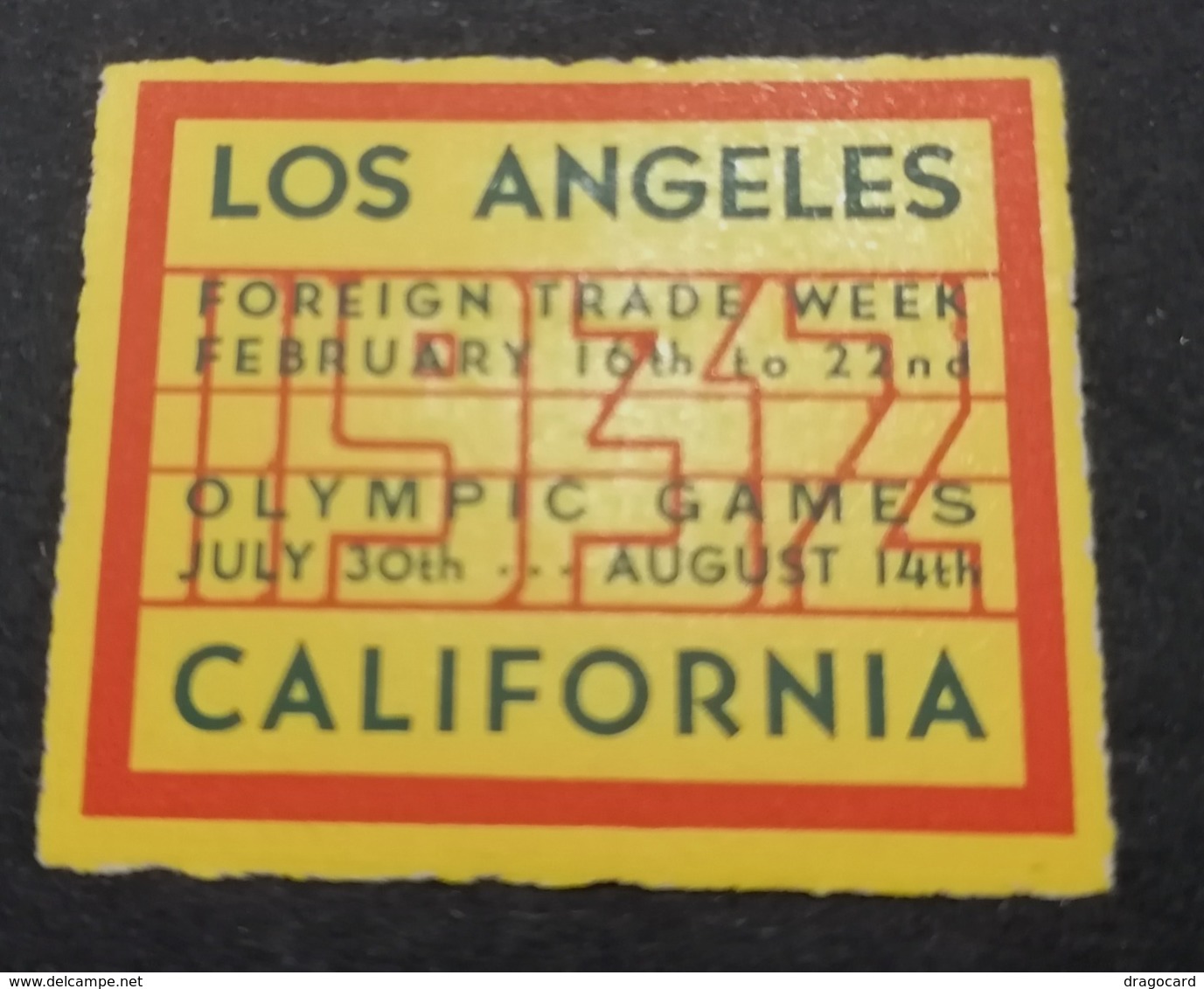 1932 LOS ANGELES  CALIFORNIA  GAMES OLIMPIJSKI OLIMPIQUE   ERINNOFILO  ERINNOPHILIE    Envelope CINDERELLA - Summer 1932: Los Angeles