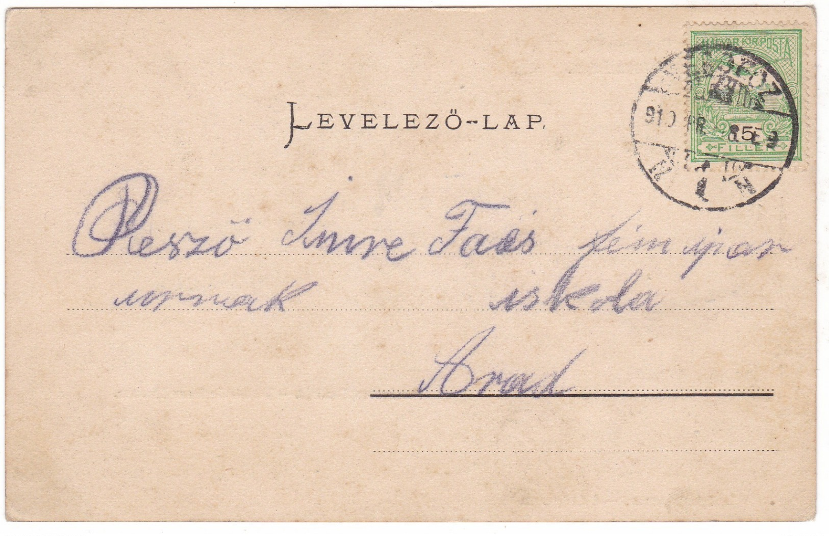 # 10716 Serbia, Versecz Older Greetings Postcard Mailed 1910: School Street, Fehhértemplom Street, Animated - Serbien
