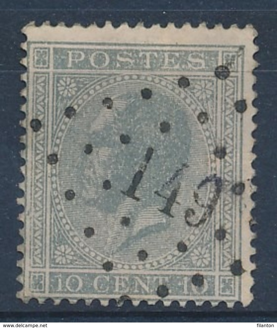 BELGIE - OBP Nr 17A - Gest./obl. P149  "GILLY" (ref. ST 1247) - 1865-1866 Profile Left
