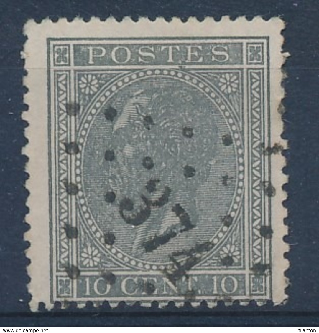 BELGIE - OBP Nr 17 - Gest./obl. P374  "VERVIERS" (ref. ST 1248) - 1865-1866 Profile Left