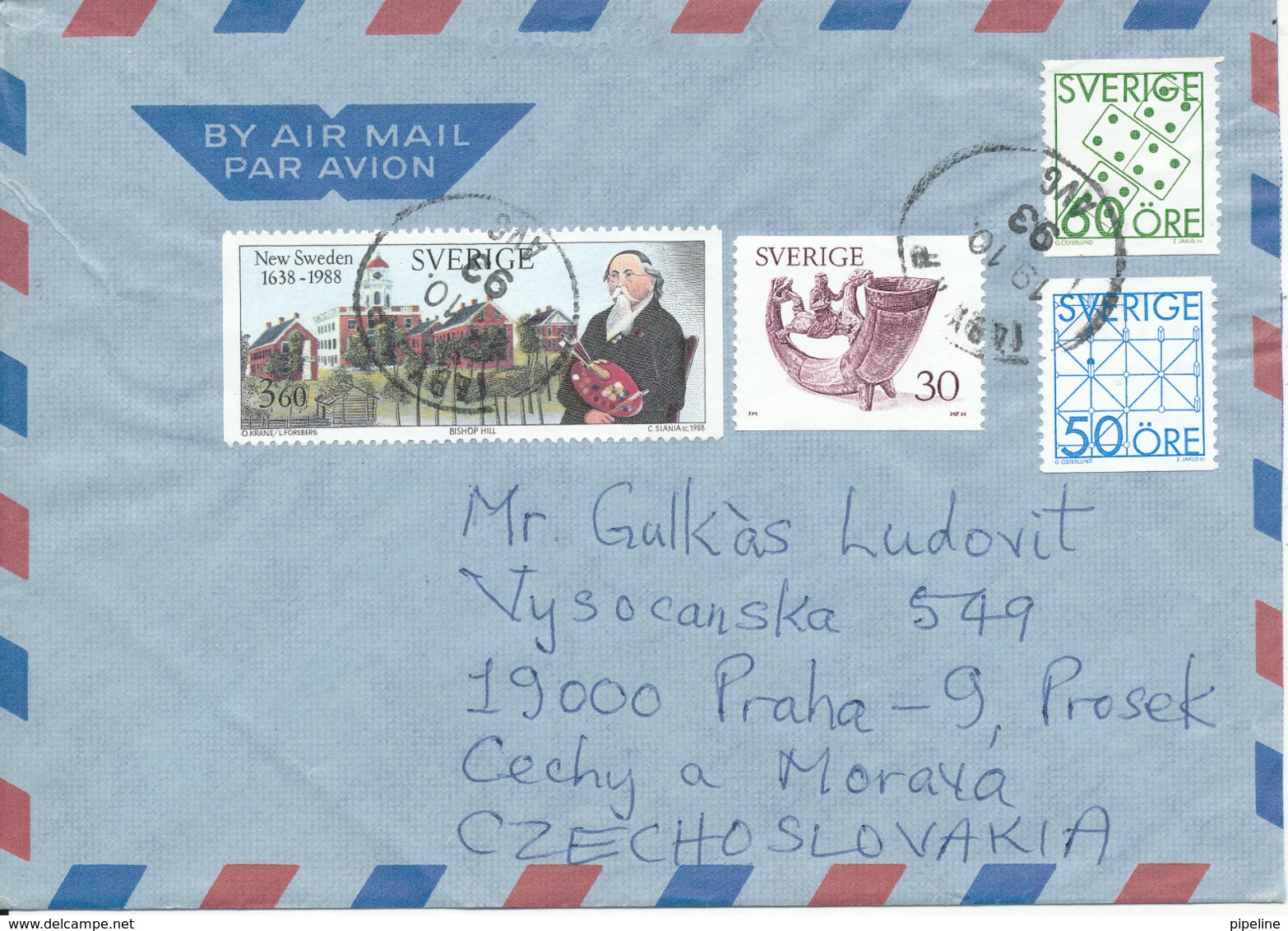 Sweden Air Mail Cover Sent To Czechoslovakia 19-10-1993 - Covers & Documents