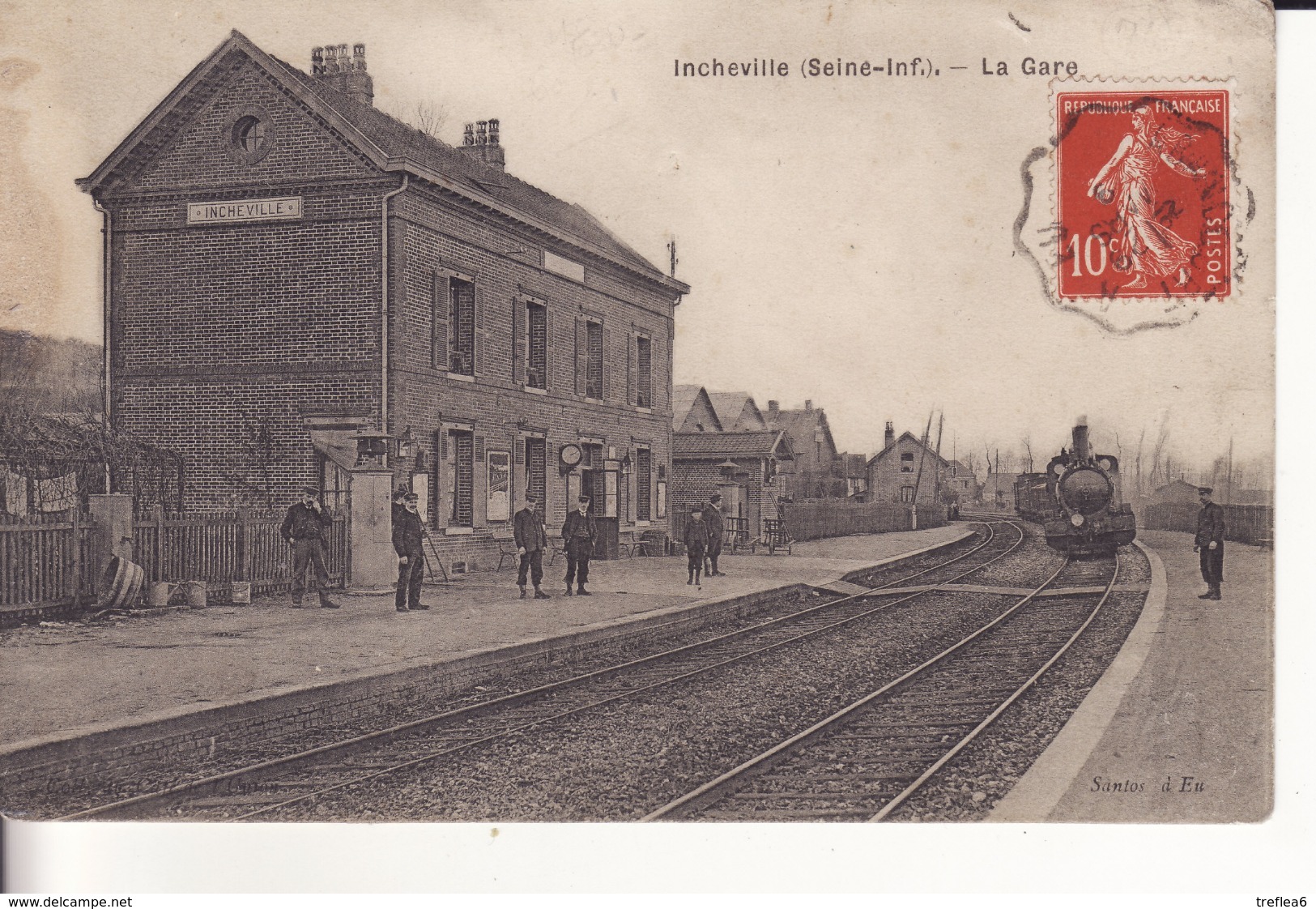 INCHEVILLE - 1909 - La Gare - Locomotive - Animation - - Autres & Non Classés
