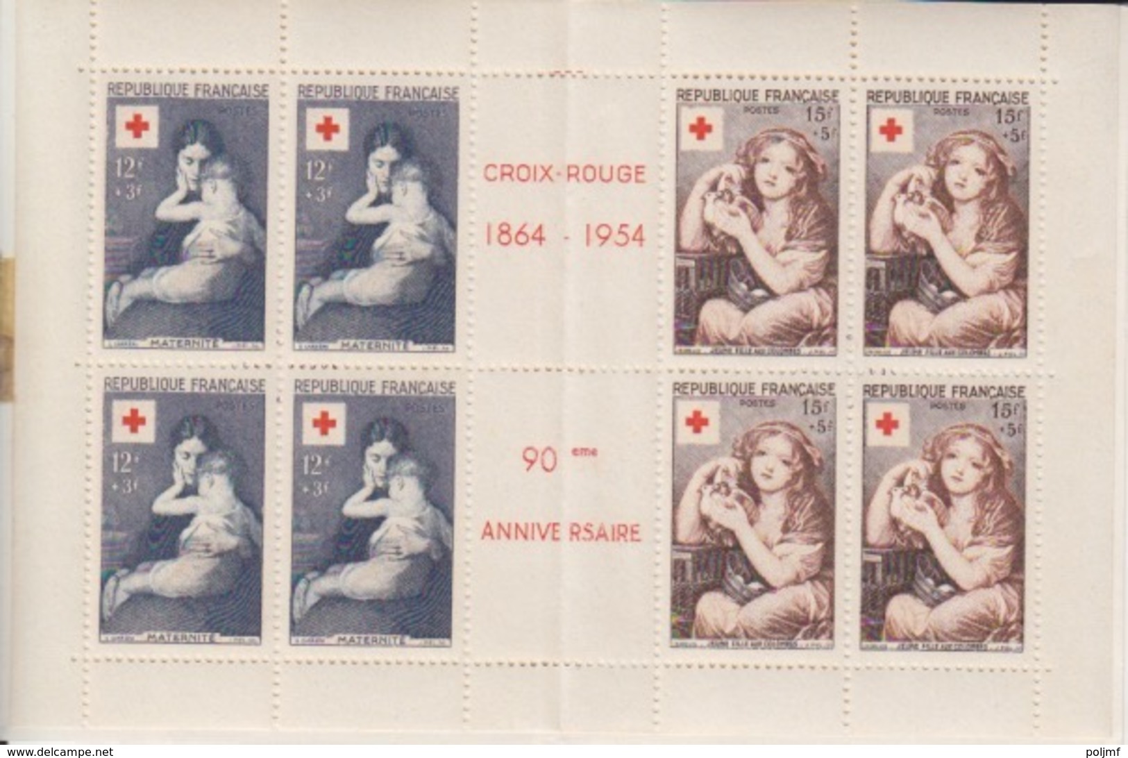 Carnet Croix Rouge 1954 (N° 1006 L'enfant Malade Et 1007 Jeune Fille Aux Colombes), Neuf Sans Traces - Croce Rossa