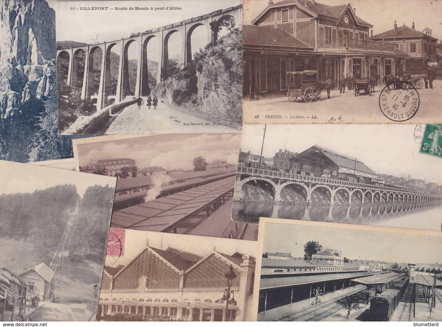 Lot 2280 De 10 CPA Gares Chemin De Fer Train Déstockage Pour Revendeurs Ou Collectionneurs - 5 - 99 Postcards