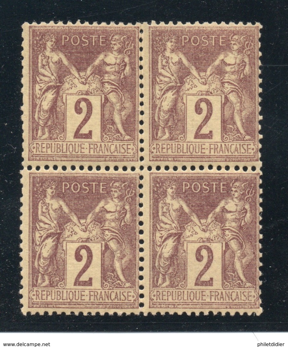 BLOC DE 4 YT 85 NEUF SANS CHARNIERE COTE 60 € - 1876-1898 Sage (Tipo II)