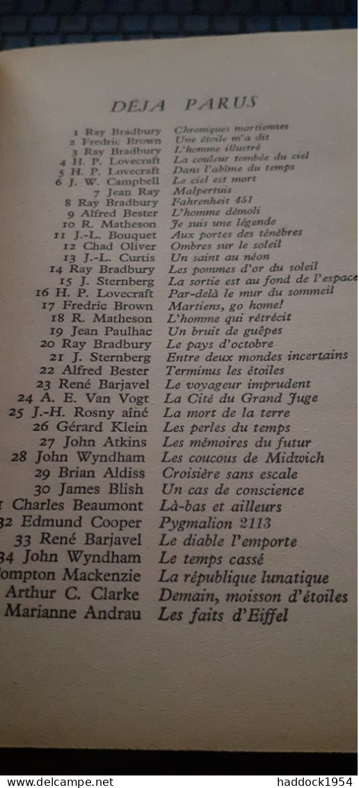 Le Rasoir D'occam DAVID DUNCAN éditions Denoël 1960 - Présence Du Futur