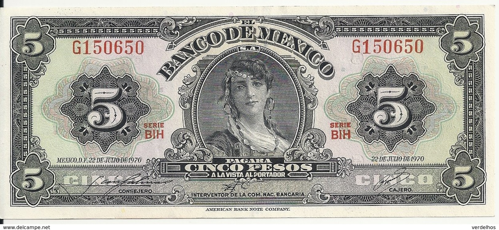 MEXIQUE 5 PESOS 1970 XF+ P 60 K - Messico