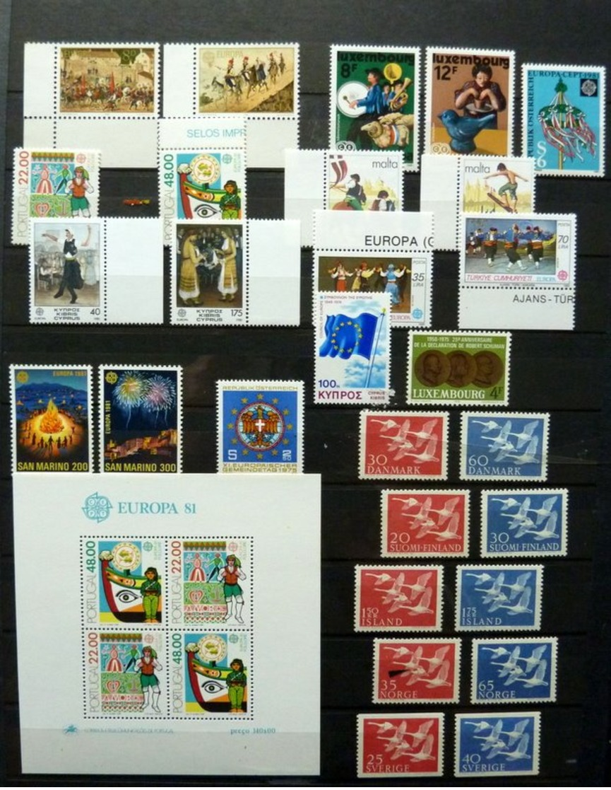 Europe/CEPT collection in 3 stockbooks 1956-1981 + 59x FDC High catalogue value!!