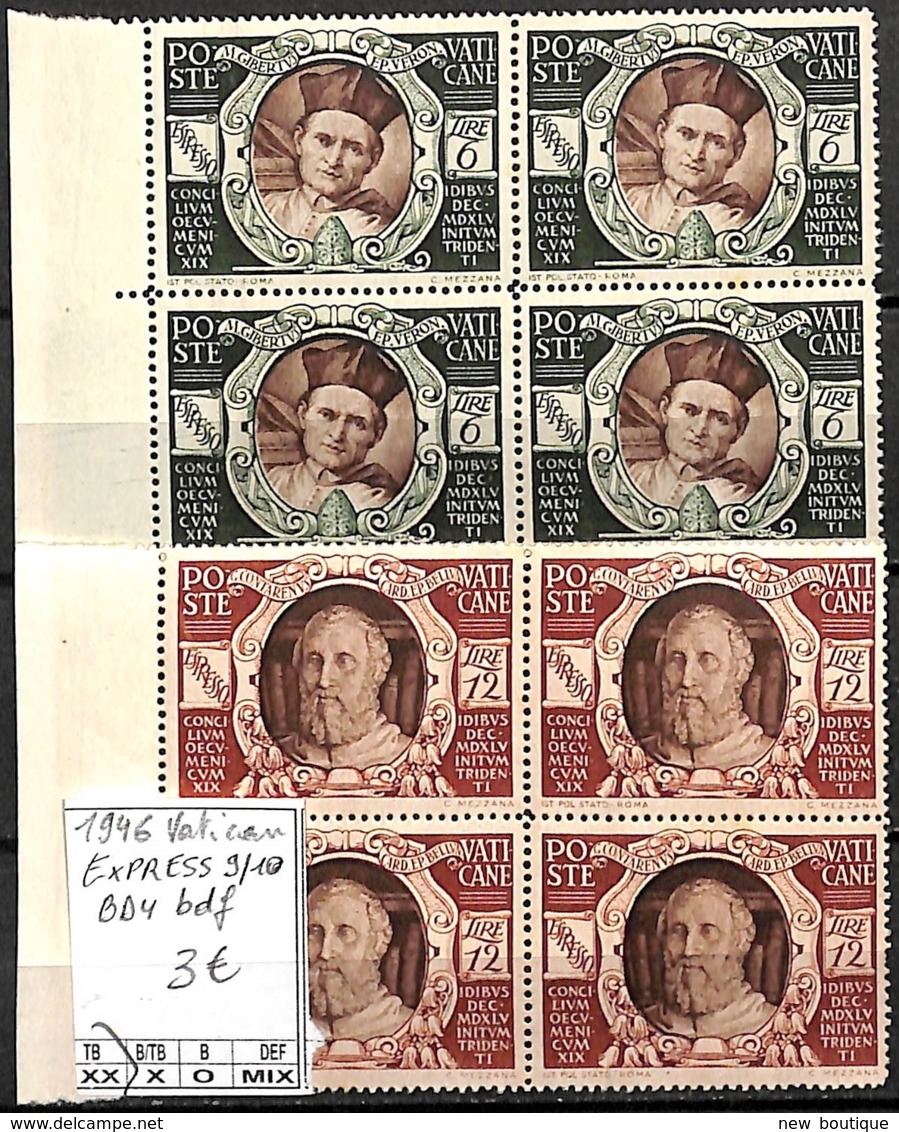 NB - [841423]TB//**/Mnh-Vatican 1946 - EXP9/10, Bd4, Bdf - Neufs