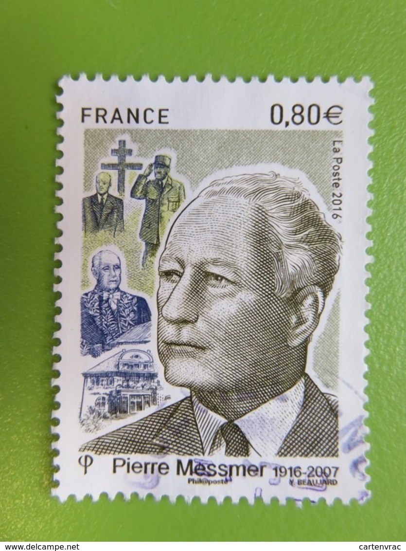 Timbre France YT 5035 - Centenaire Naissance Pierre Messmer - Homme Politique Français - Portrait - 2016 - 2010-.. Matasellados