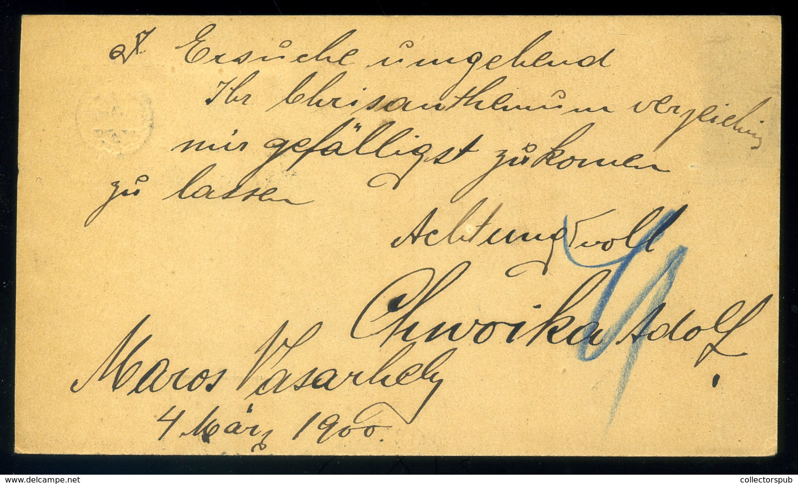 MAROSVÁSÁRHELY 1900.03. 2Kr Díjjegyes Levlap 1f Kiegészítéssel Németországba Küldve /  2 Kr Stationery P.card 1f Uprated - Gebraucht