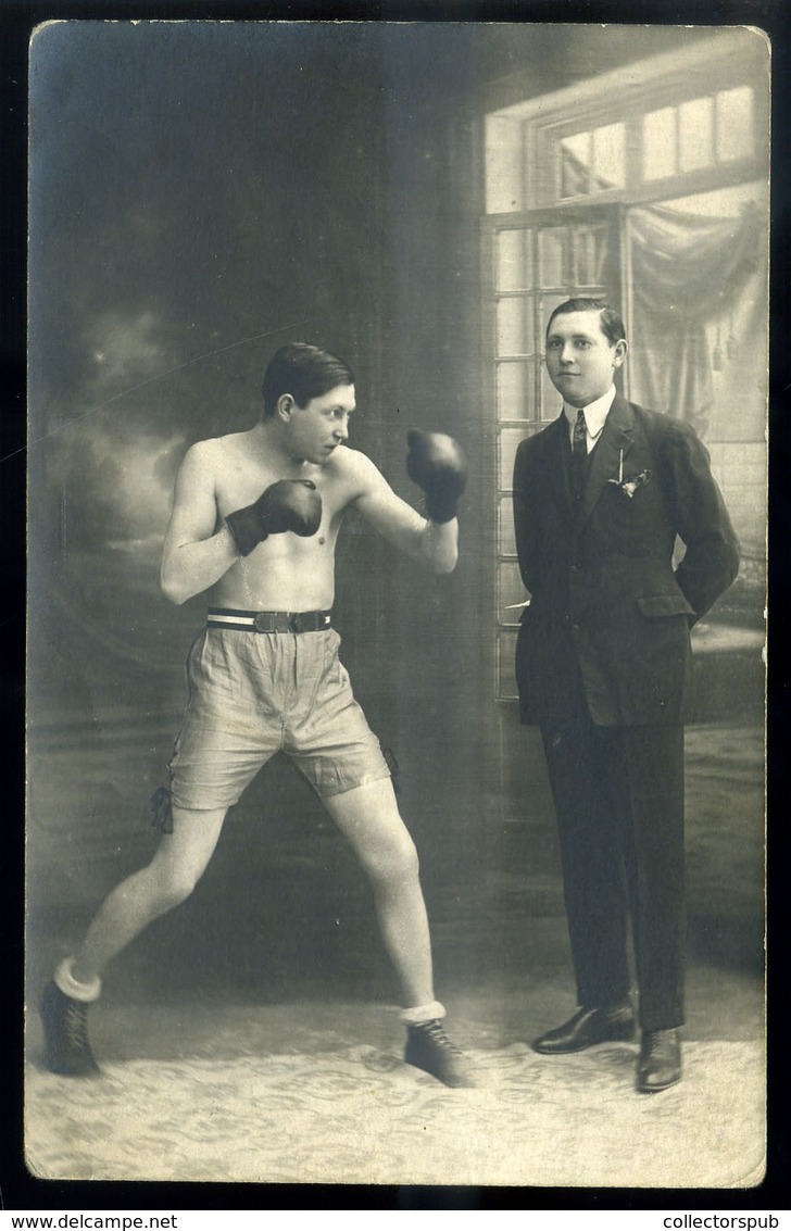 SPORT ökölvívás , Ökölvívó ,   Fotós Képeslap   /  SPORT Boxing Photo Vintage Pic. P.card - Boxe