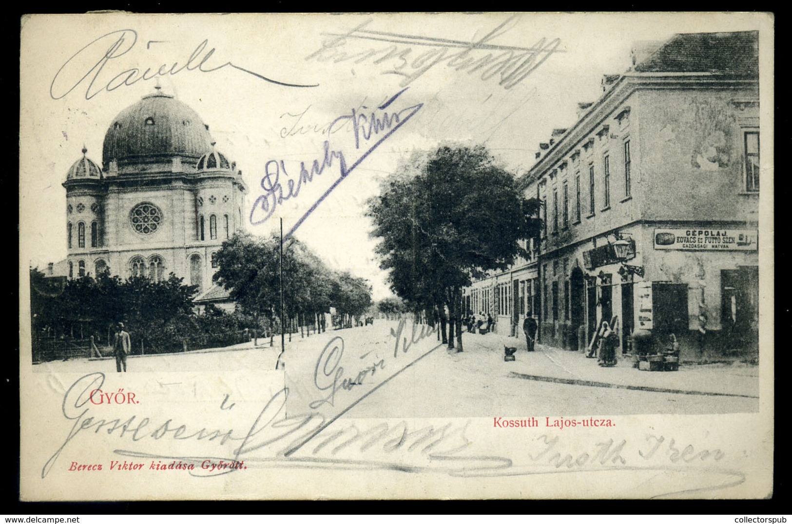 GYŐR 1907. Régi Képeslap , Zsinagóga  /  Vintage Pic. P.card, Synagogue - Religion & Esotericism