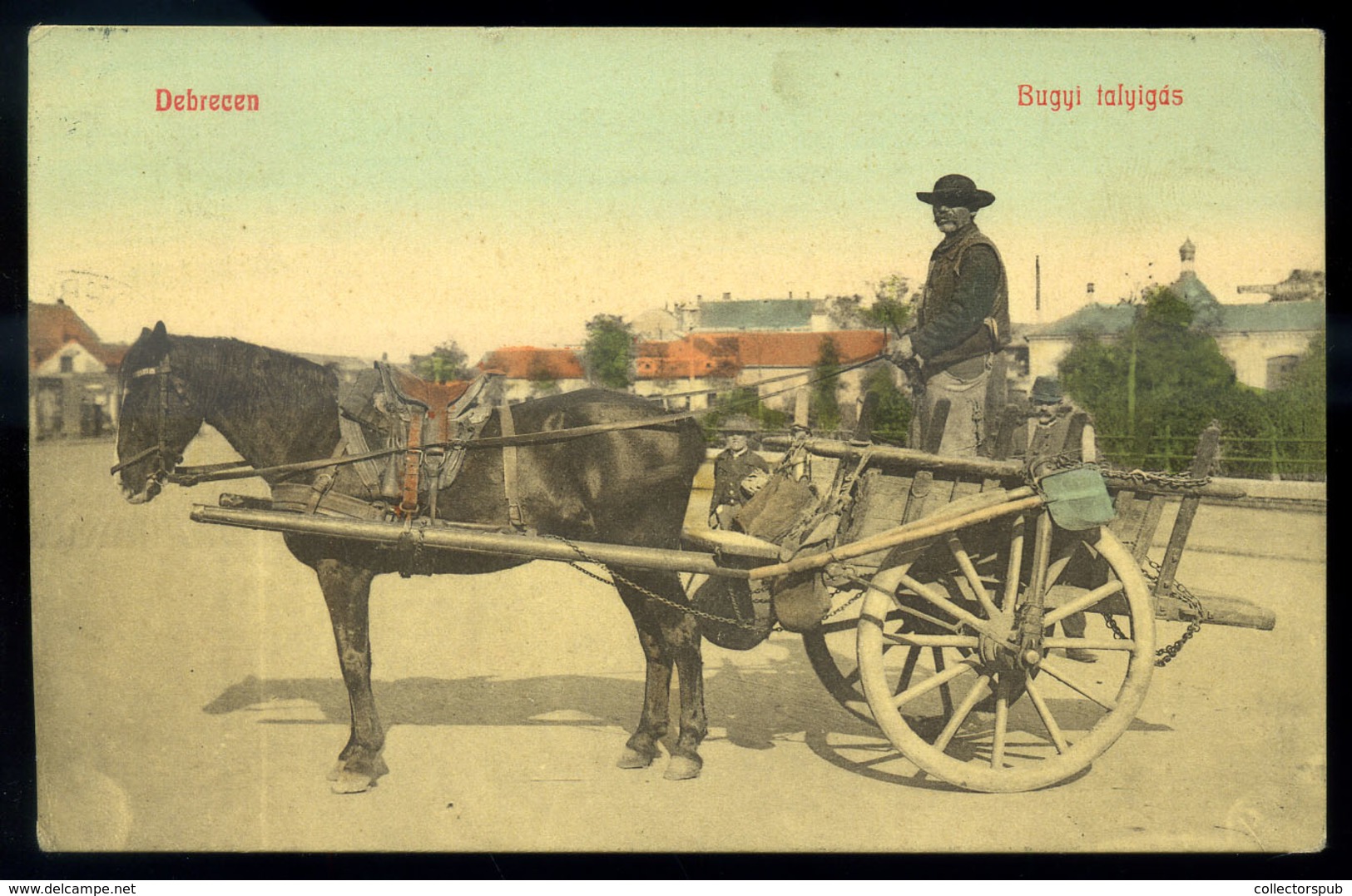 DEBRECEN 1908. Talyigás, Régi Képeslap  /  Wheelbarrow Vintage Pic. P.card - Hongarije