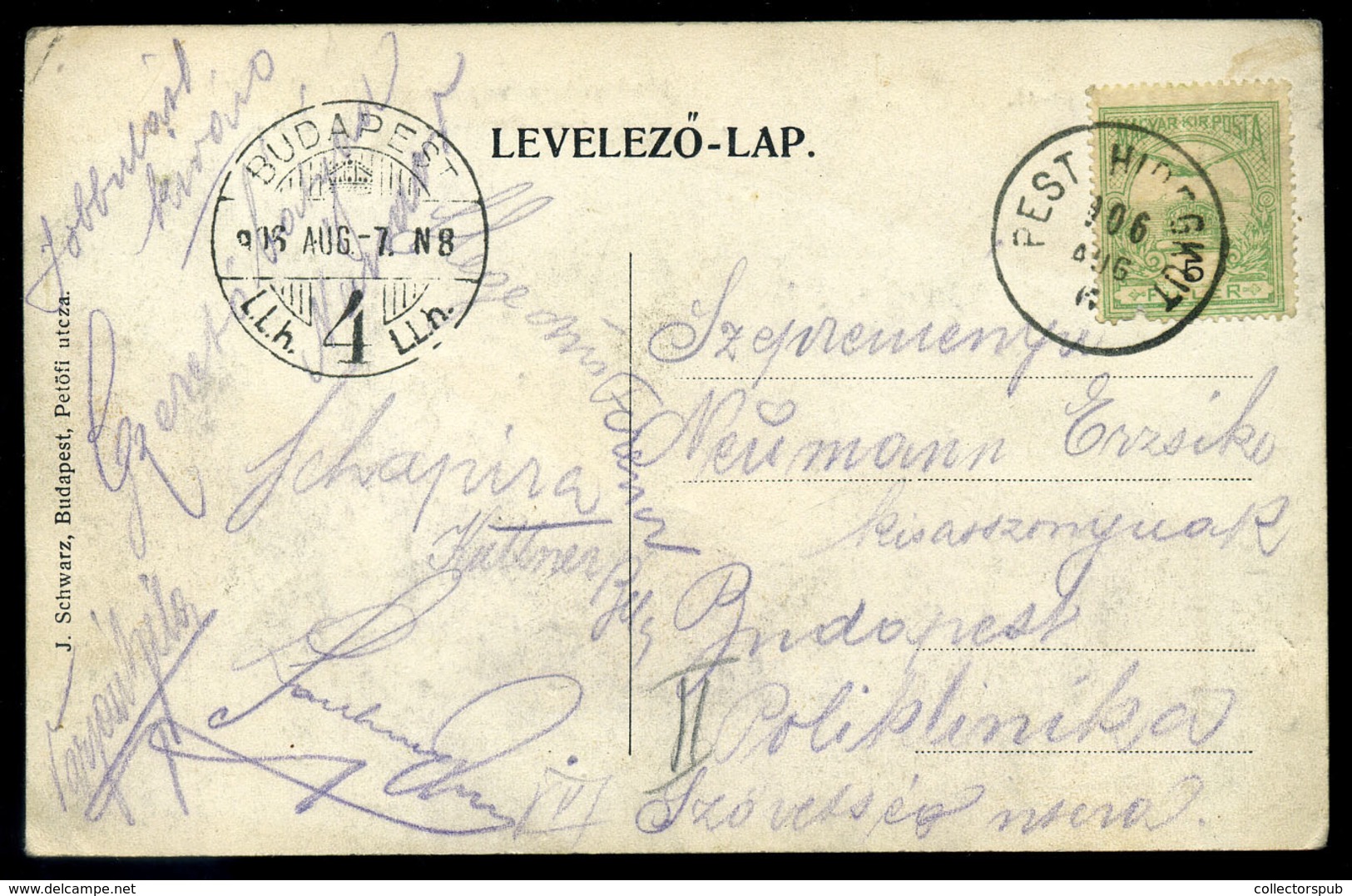 HÜVÖSVÖLGY  1906. Végállomás, Régi Képeslap  /  Terminal Vintage Pic. P.card - Hongarije