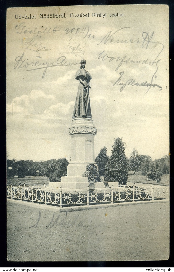 GÖDÖLLŐ 1908. Erzsébet Királyné Szobor,  Régi Képeslap  /  Queen Elizabeth Statue, Vintage Pic. P.card - Hongarije