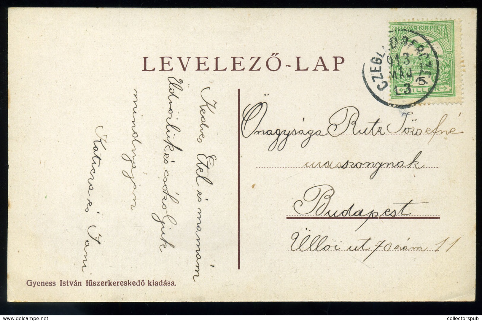 CEGLÉDBERCEL 1913. Régi Képeslap  /  Vintage Pic. P.card - Hungary