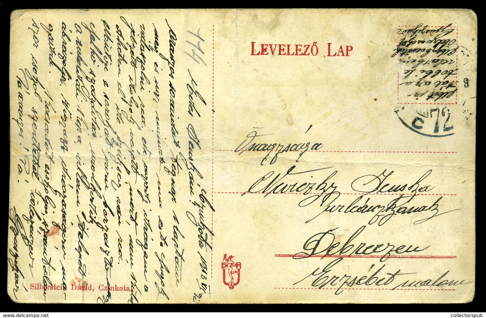 CINKOTA 1913. Villanytelep, Régi Képeslap (törött)  /  Electric Plant Vintage Pic. P.card (broken) - Hungary