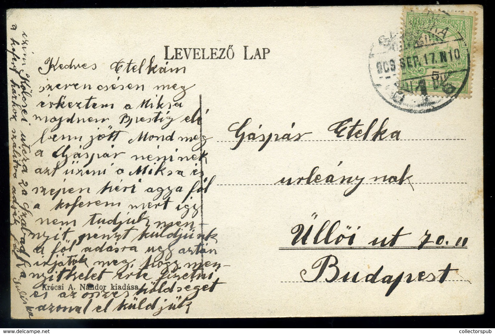 SZABADKA 1909. Régi Képeslap  /  Vintage Pic. P.card - Hungary