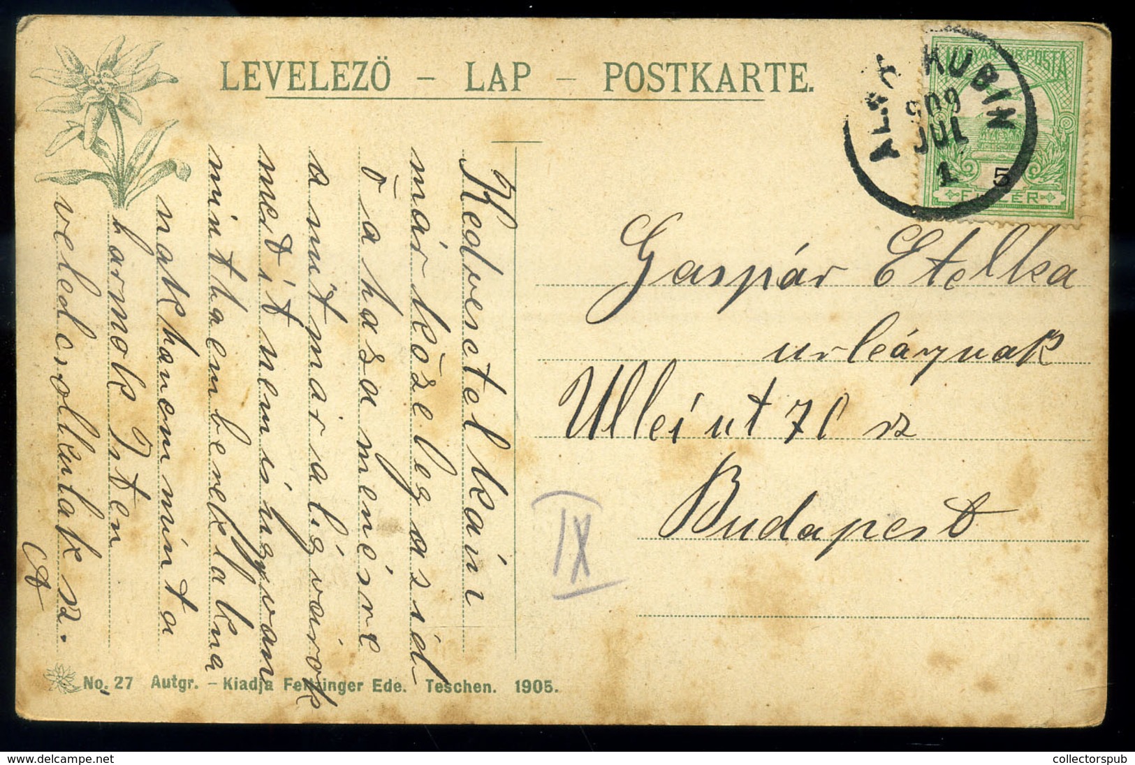 VÁC 1906. Régi Képeslap, Dunaparti Korzó. Art Nouveau, Floral, Litho  /  Vintage Pic. P.card Danube Bank Art Nouveau, Fl - Hungary