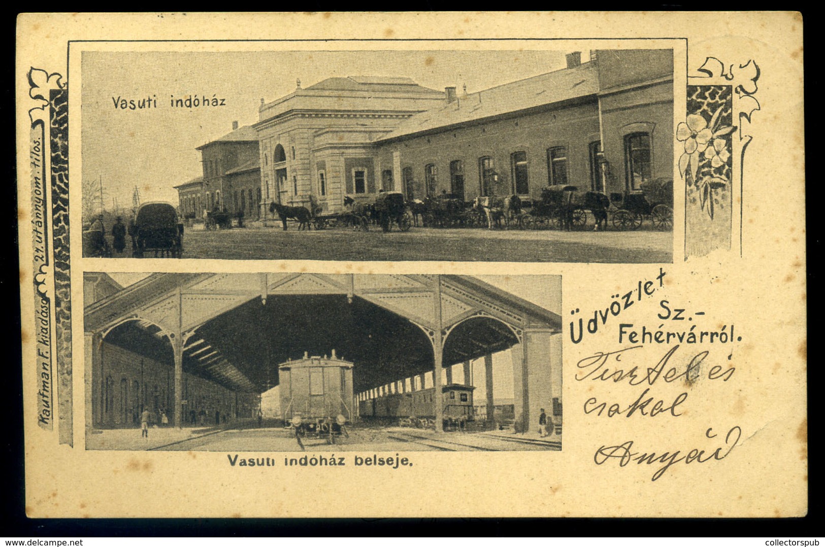 SZÉKESFEHÉRVÁR 1903. Vasútállomás, Régi Képeslap  /  Train Station Vintage Pic. P.card - Ungarn