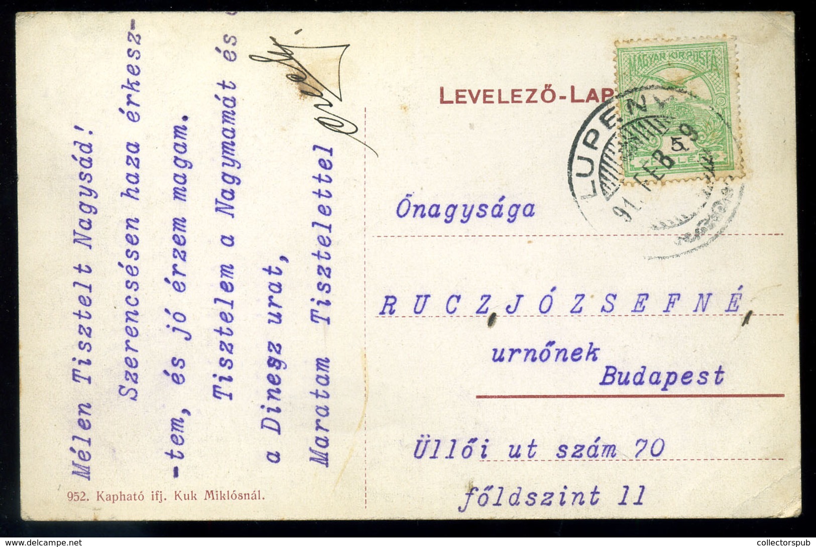 LUPÉNY 1911. Régi Képeslap  /  Vintage Pic. P.card - Hungary
