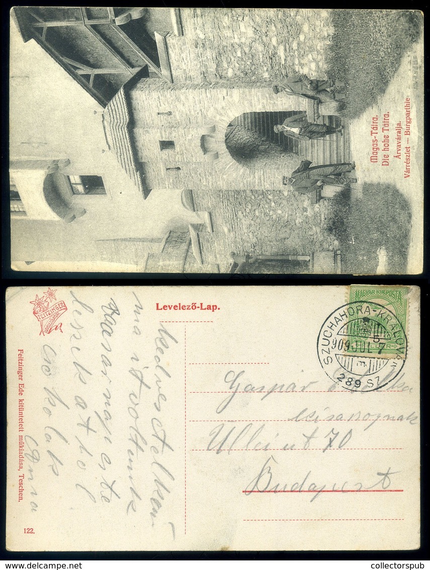 ÁRVAVÁRALJA 1909. Képeslap, Szép Mozgóposta Bélyegzéssel  /  Vintage Pic. P.card Nice TPO Pmk - Used Stamps