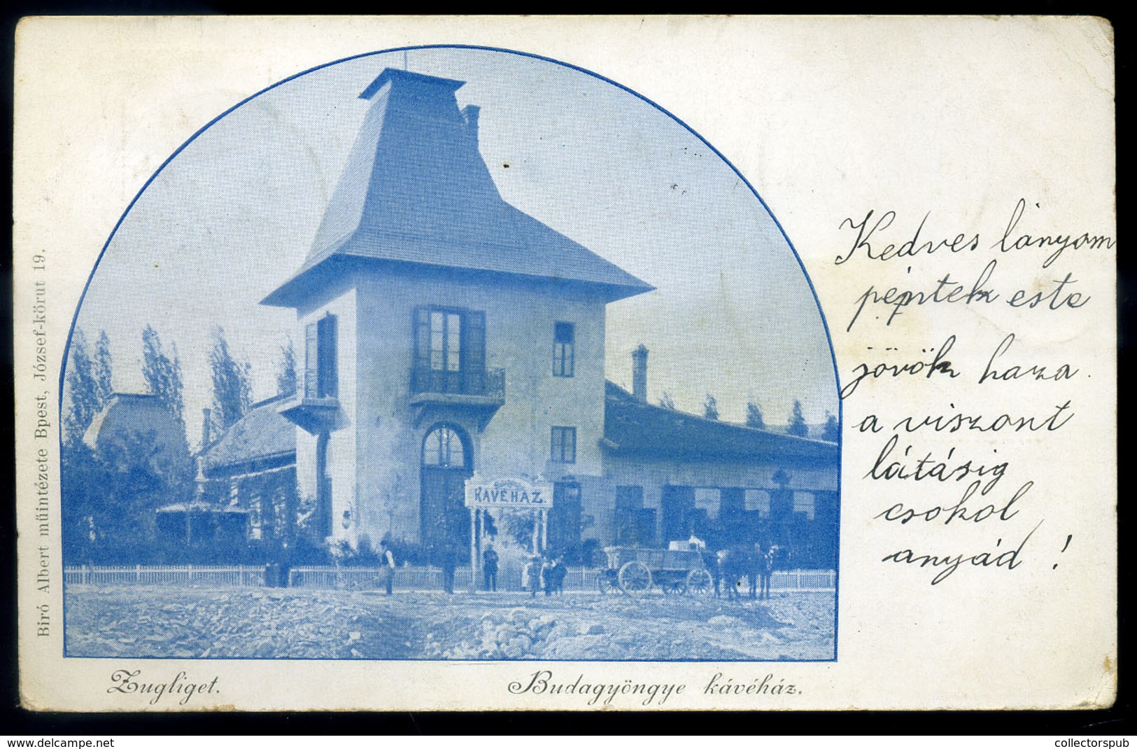 ZUGLIGET BUDAGYÖNGYE Kávéház , Régi Képeslap 1903  /  Café Vintage Pic. P.card - Ungarn