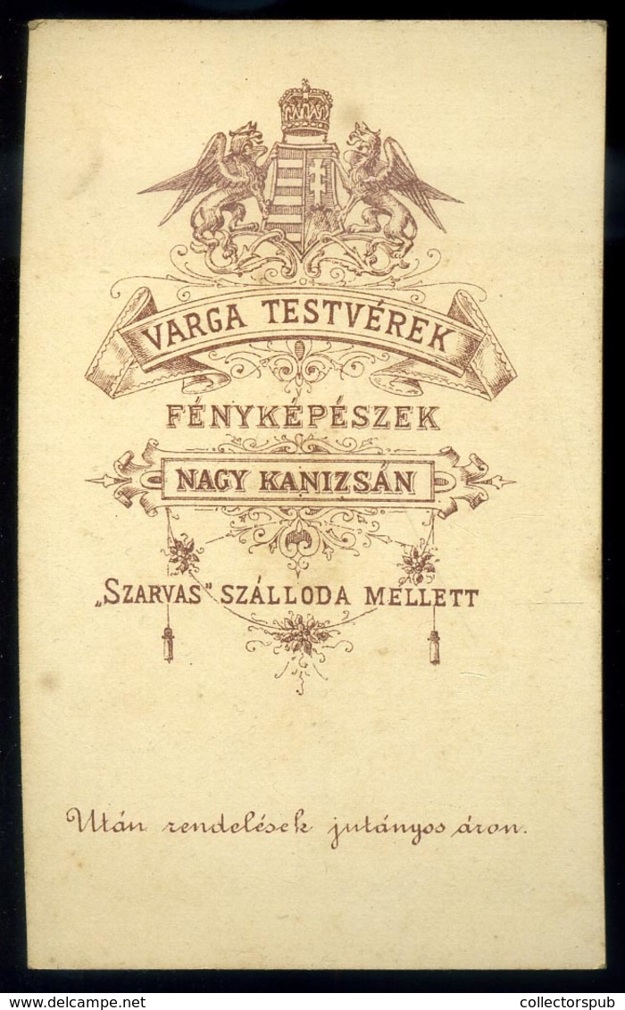 NAGYKANIZSA 1875. Ca. Varga Testv : Hölgyek , Visit Fotó  /  Varga Brothers Ladies Visit Photo - Other & Unclassified