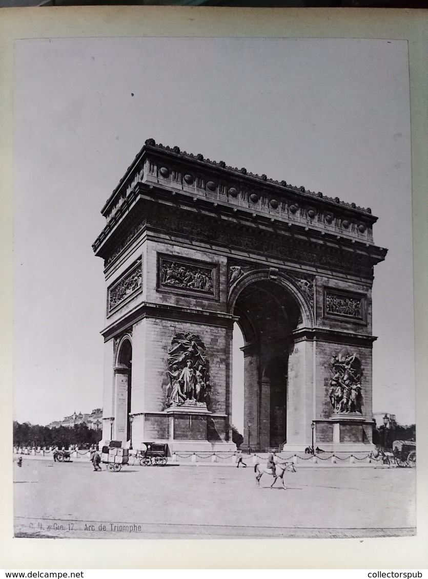 PÁRIZS Századfordulós nagy alakú fotóalbum 47 képpel  27*23 cm-es fotók, sok kép látható, de nem teljes  /  PARIS turn-o