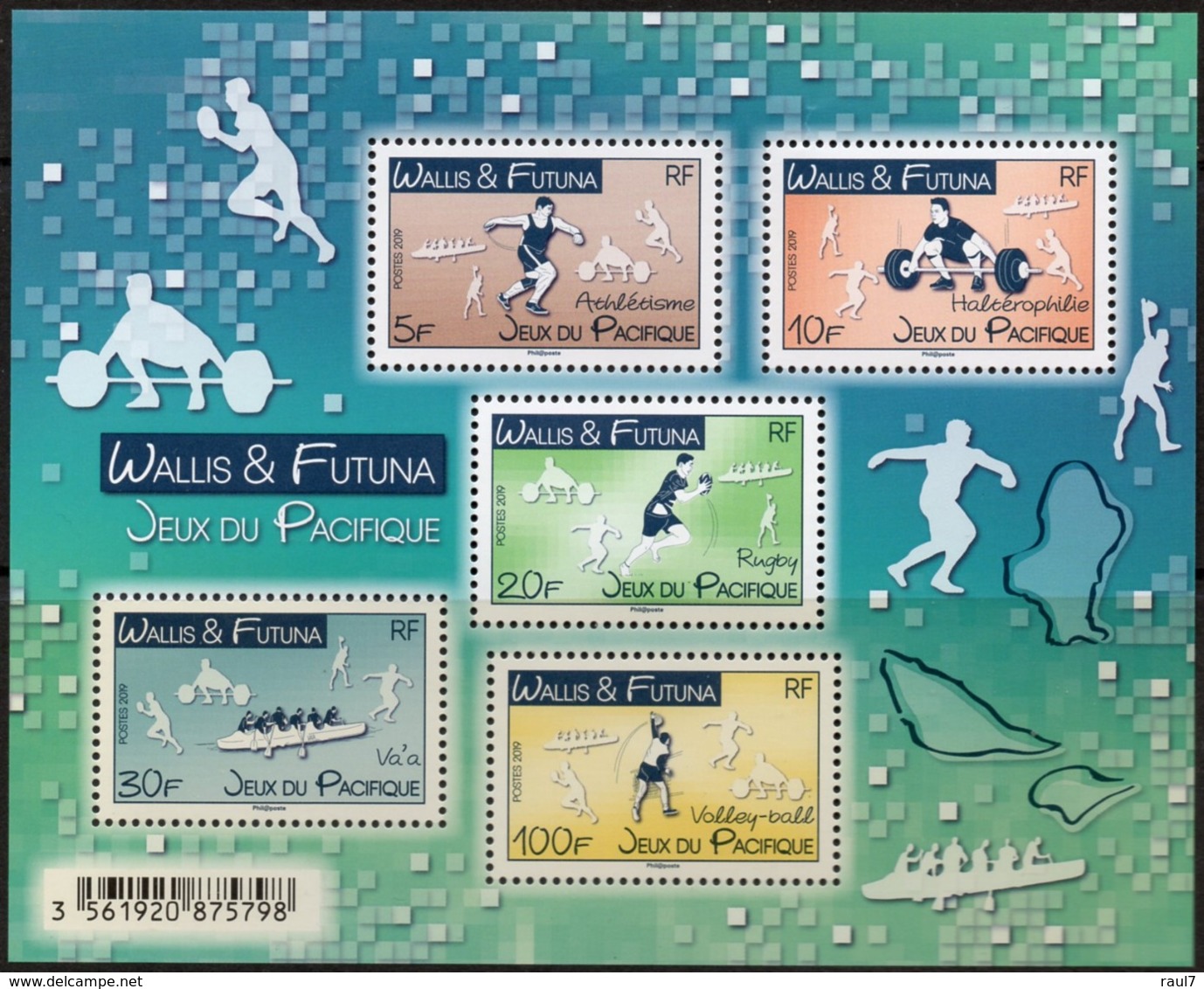 Wallis Et Futuna 2019 - Jeux Du Pacifique, Rugby, Athlétisme, Haltérophilie, Volley - BF Neuf // Mnh - Unused Stamps