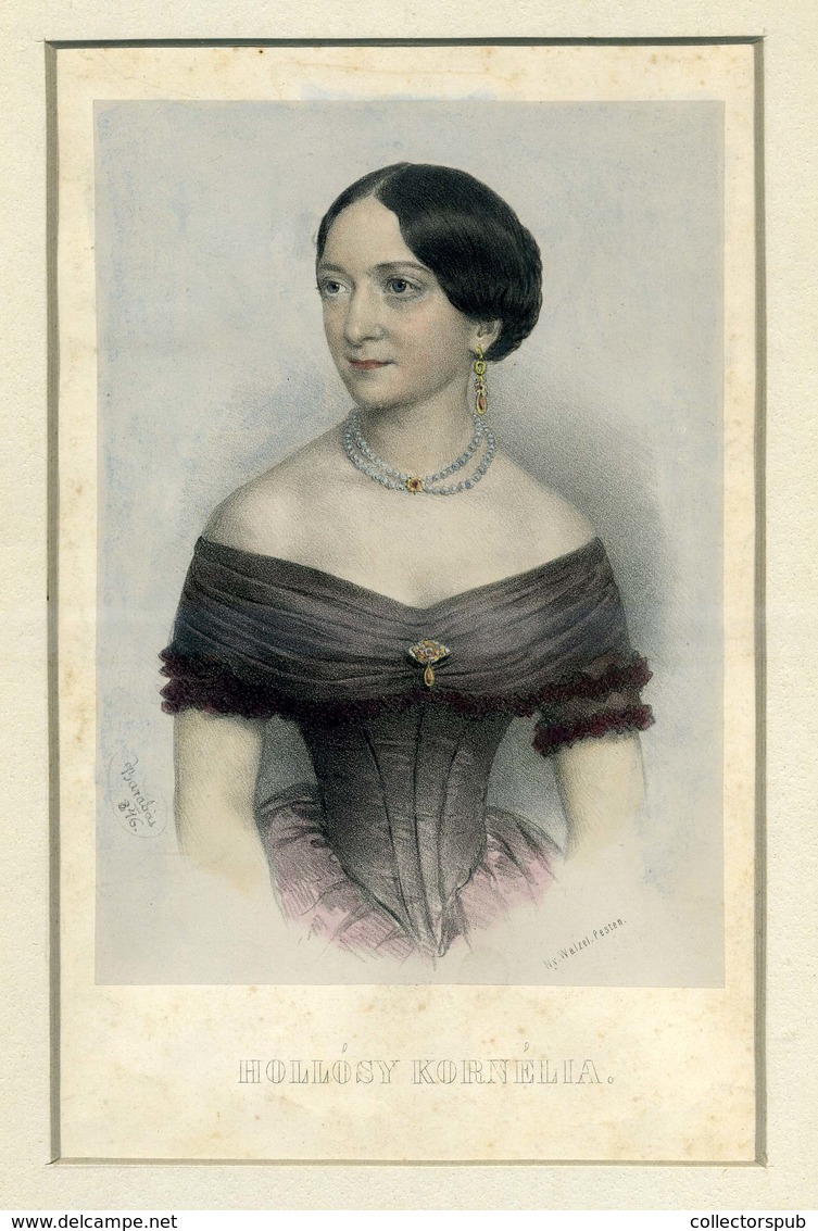 HOLLÓSY Kornélia  Litográfia, Walzel XIX Sz. Képméret21*14 Cm  /  Litho - Unclassified