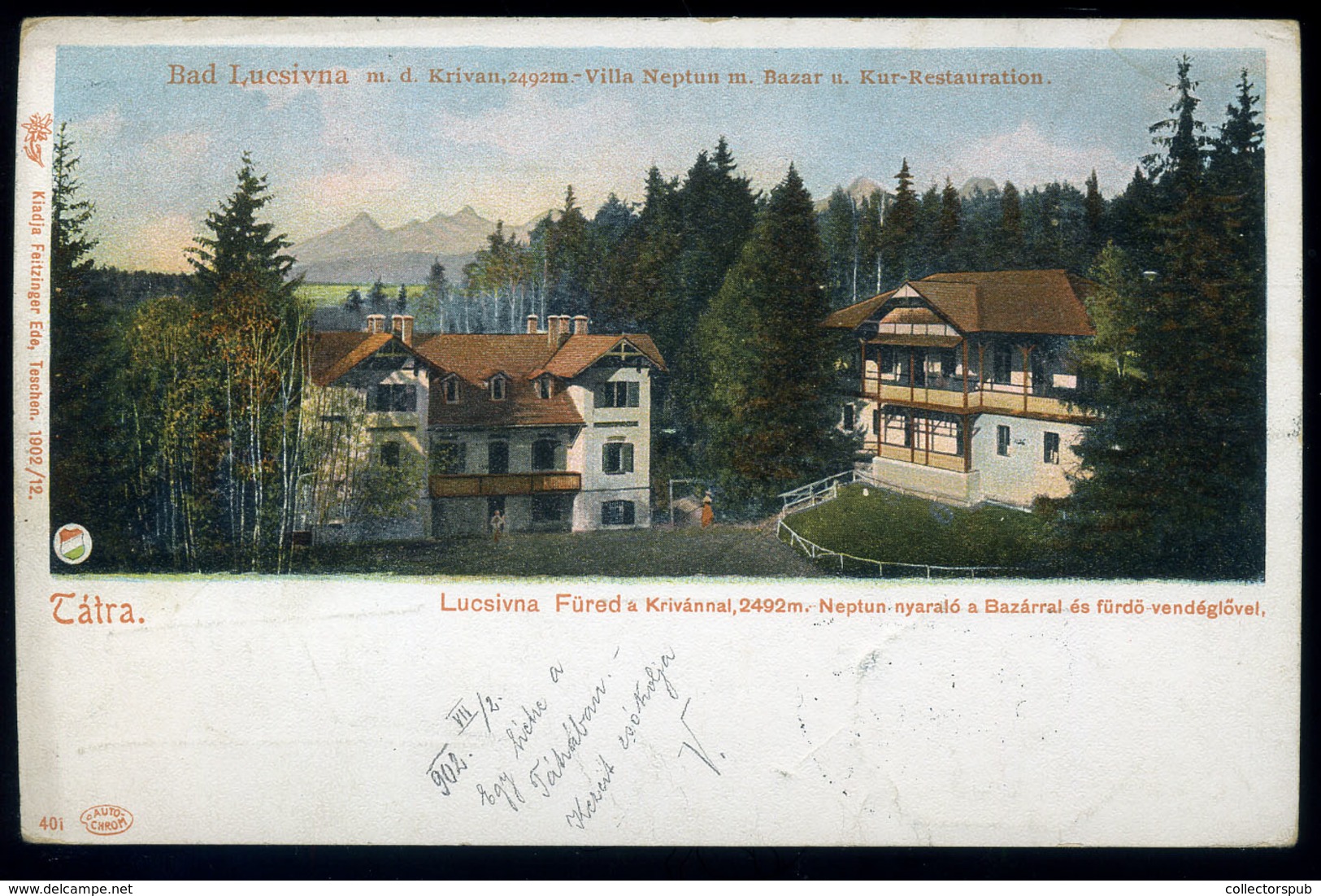 TÁTRA 1902. Lucsivna, Régi Képeslap  /  Vintage Pic. P.card - Ungarn