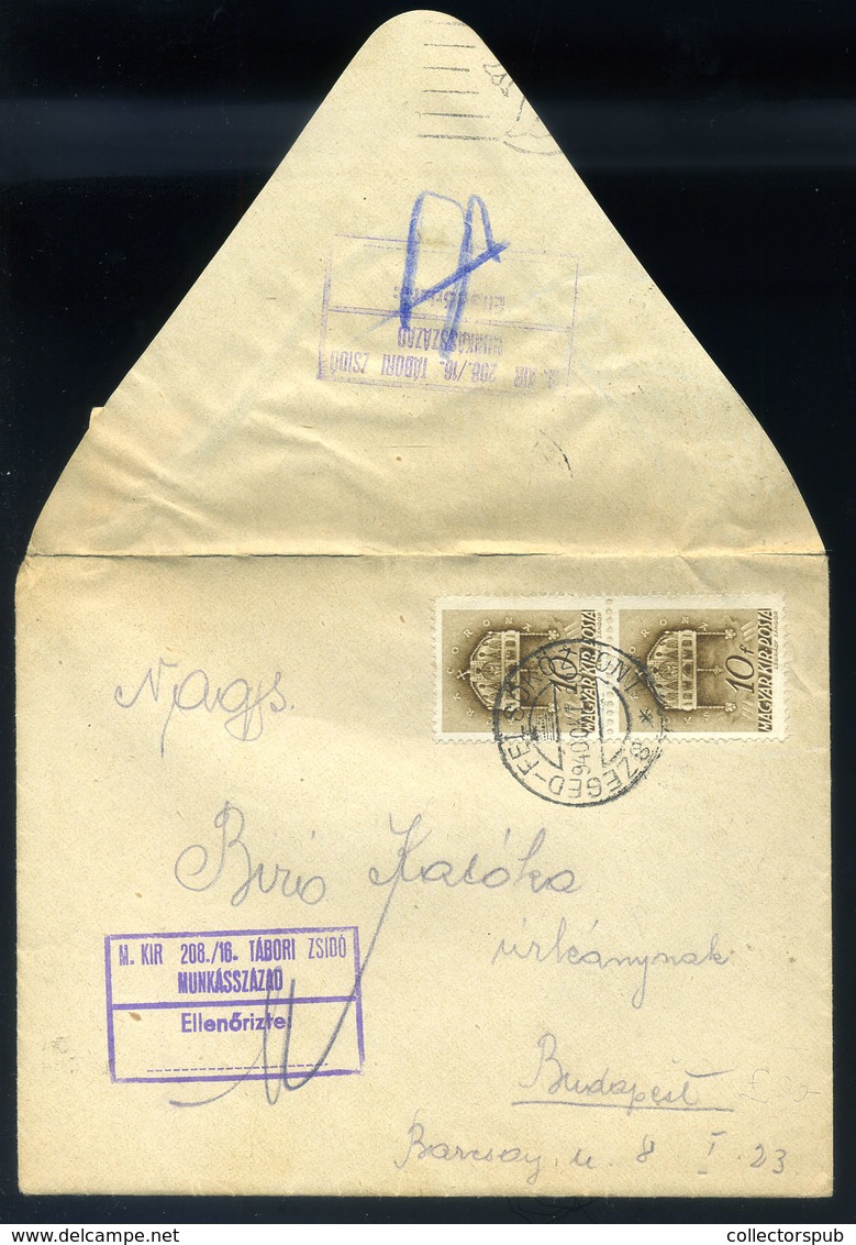 SZEGED 1940. Levél, Tartalommal, Tábori Zsidó Munkásszázad Bélyegzéssel Budapestre  /  Letter, Cont. Field Jew Work Deta - Briefe U. Dokumente