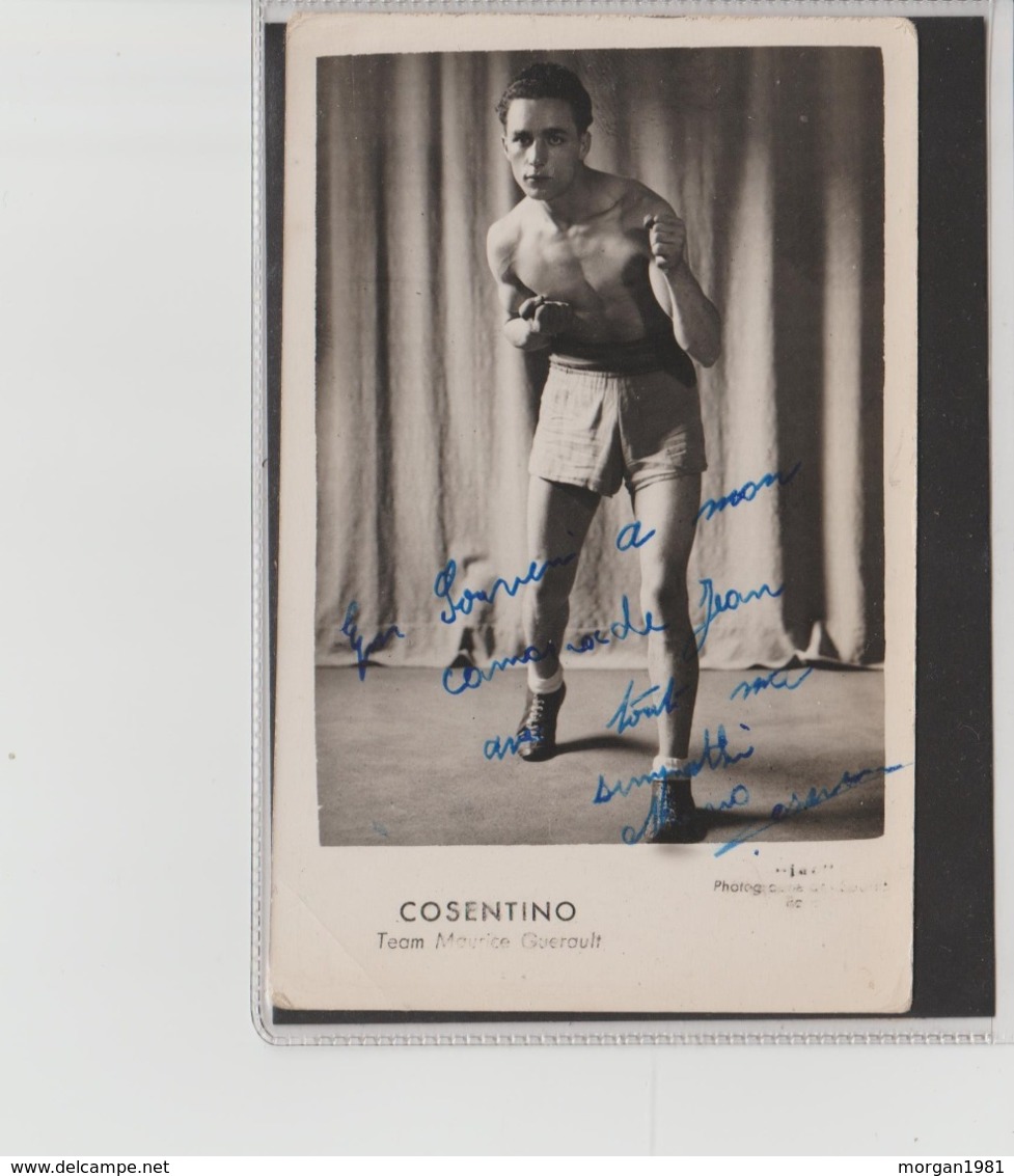 .BOXING.BOKSEN. PHOTO. JAC.    BOXEUR  COSENTINO   SIGNEE. AUTOGRAPHE TEAM.M.GUERAULT - Boxe