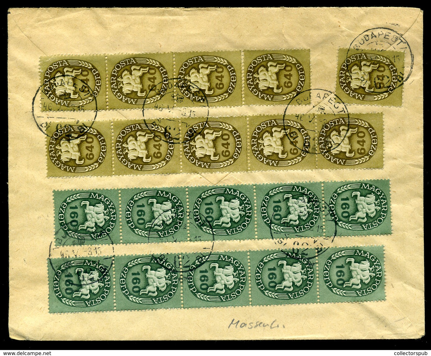 BUDAPEST 1946. Céges Levél Lovasfutár Bélyegekkel Svájcba / Period14 To Switzerland 20g Cover 20 Stamps Budapest To St G - Briefe U. Dokumente