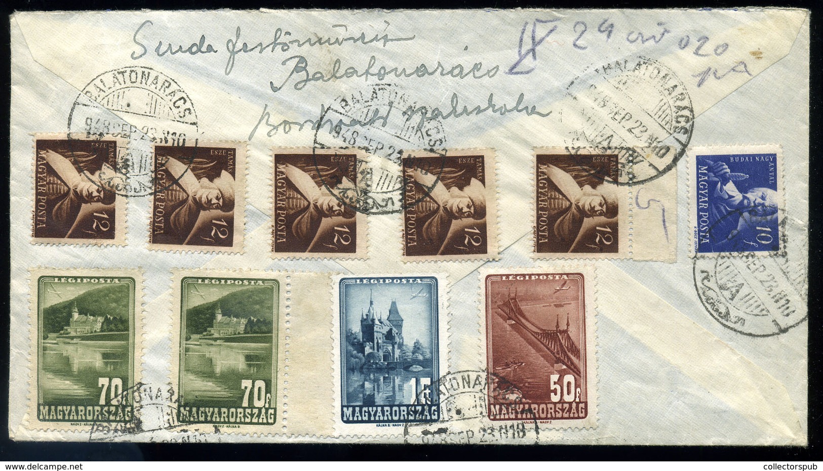 BUDAPEST 1948. Expressz Levél, Dekoratív, Vegyes Bérmentesítéssel Balatonarácsra  /  Express Letter,  Decorative  Mix. F - Covers & Documents