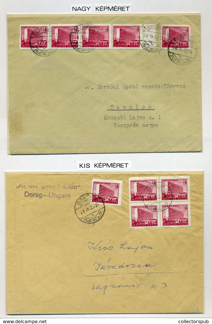 1950-51. 2db Levél, Kétféle Képméretű Épületek 5*12f Rel !  /  2 Letter With Buildings 5*12f - Briefe U. Dokumente