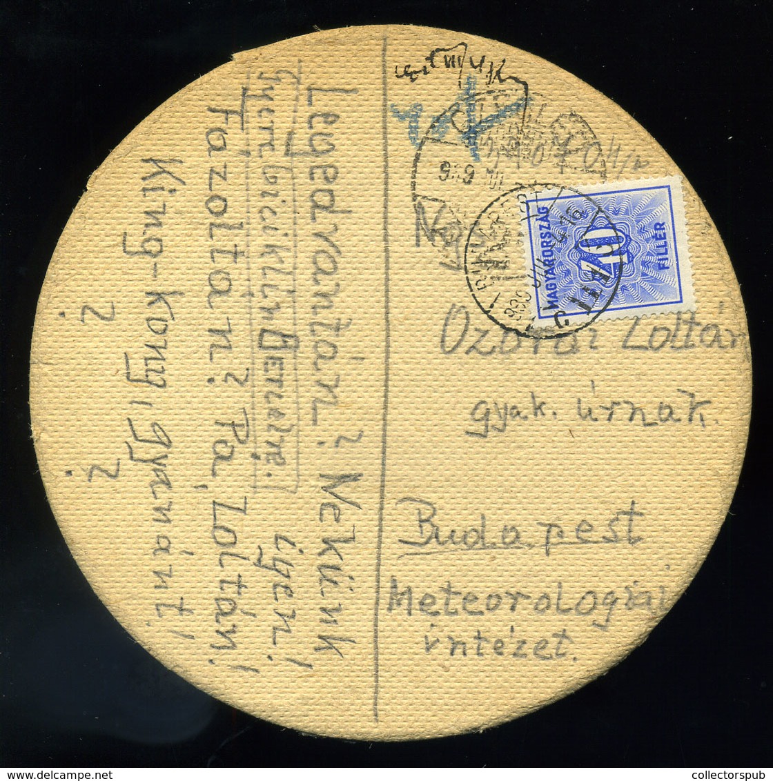 CEGLÉD 1939 Postázott Söralátét Budapestre Küldve, Portózva  /  Mailed Beer Coaster To Budapest, Postage Due - Covers & Documents